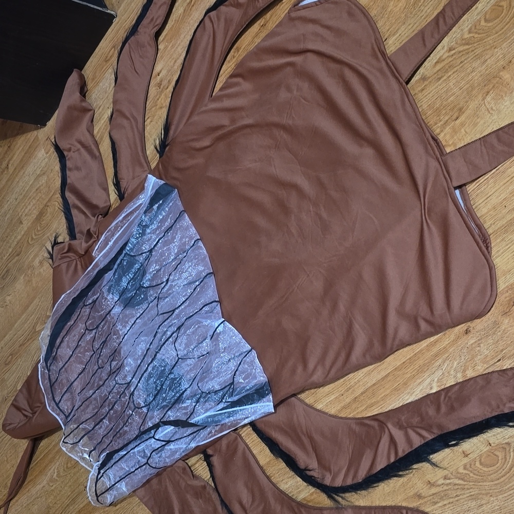 Brown Winged Insect Costume with Tan Thorax Zip Front - Picture 6 of 7